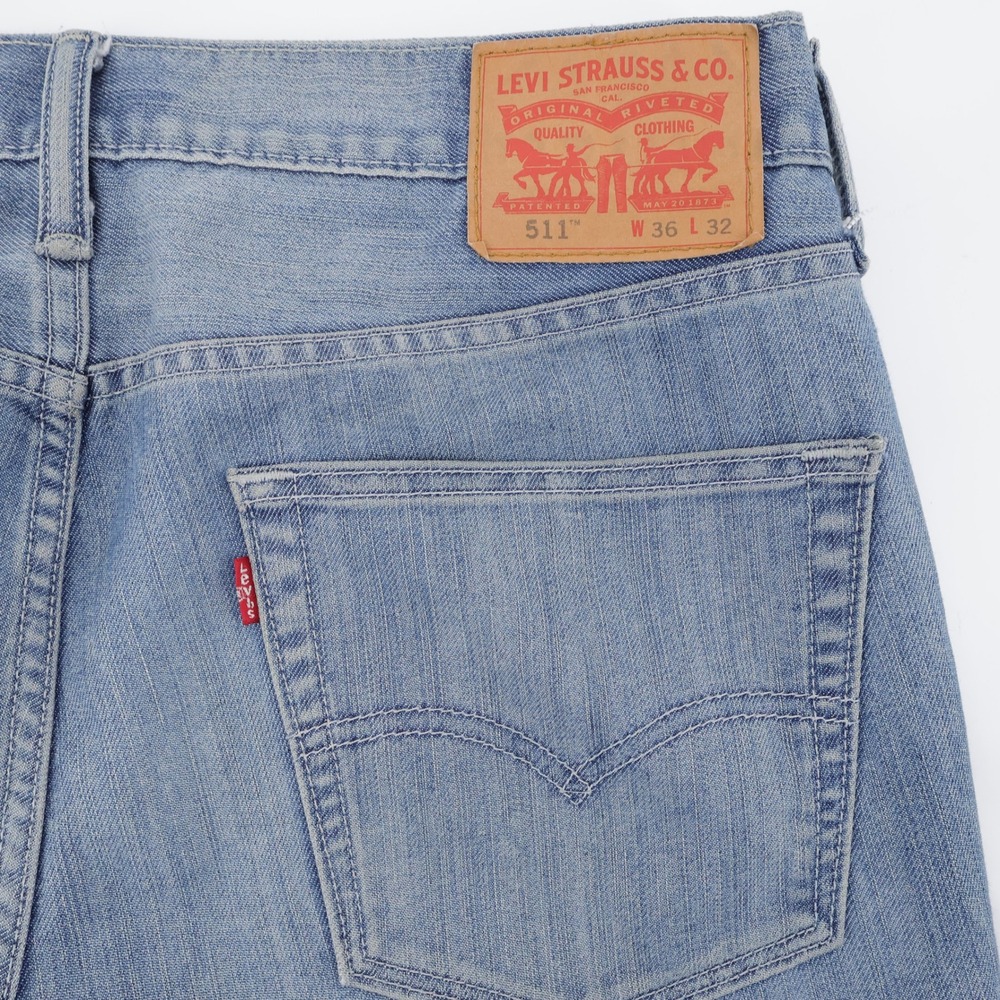 Levi's 511 Slim Fit Jeans Light Blue Denim Pants Mens 36x32
